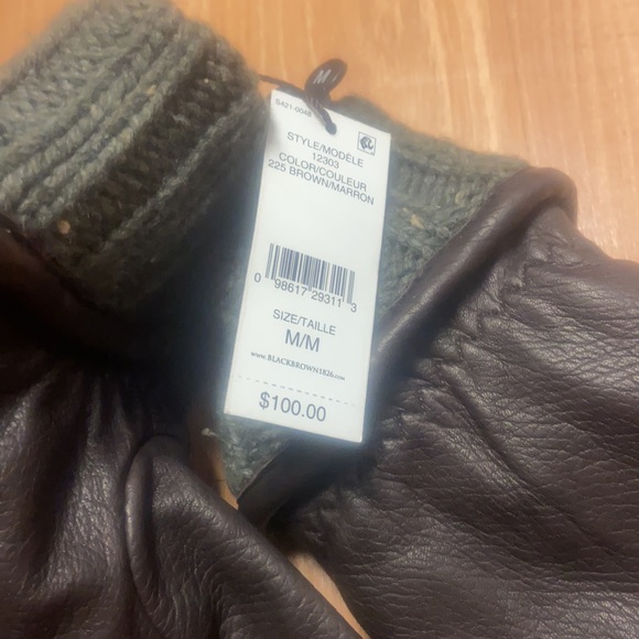 Black Brown leather men’s gloves - Picture 3 of 3